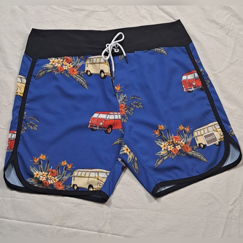 Camper Van VW Board Shorts Mens 36 Van Life Road Trip Swim Trunks By Ezekiel